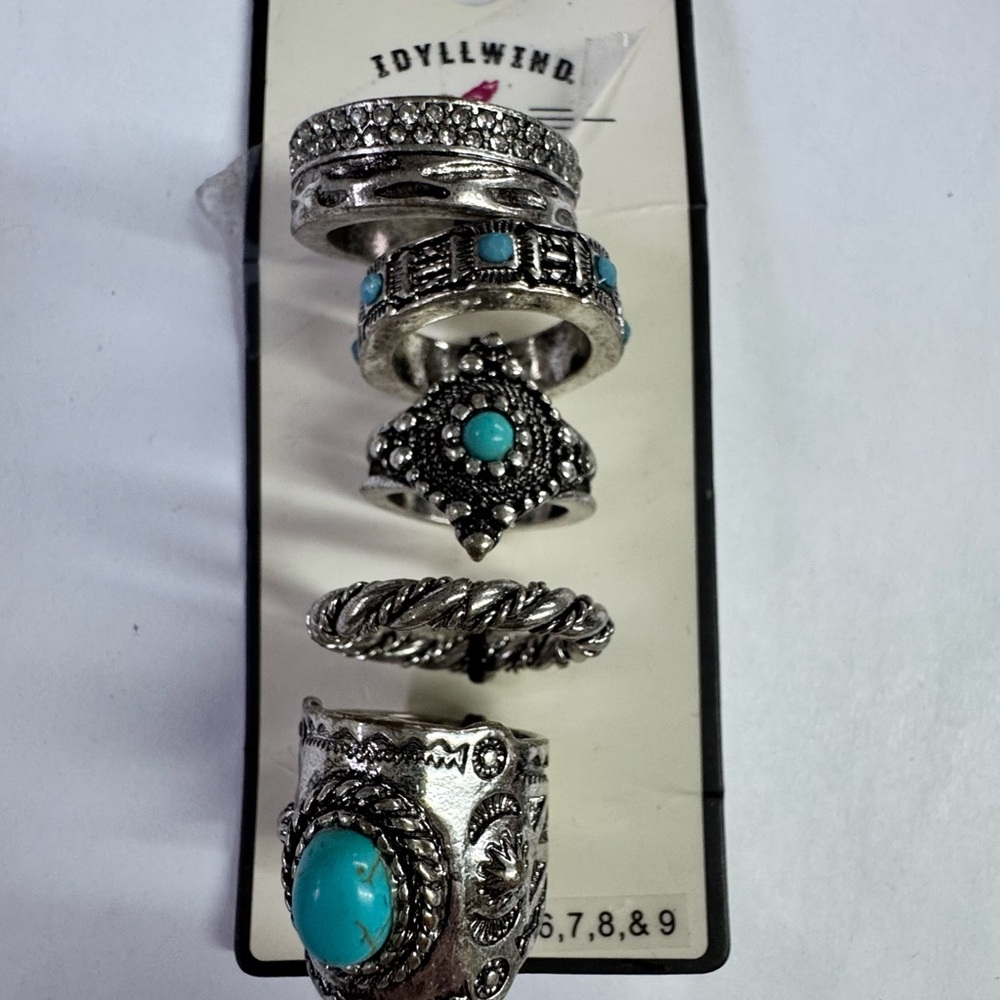 Idyllwind Silver and Blue Boho Rings - Picture 3 of 4